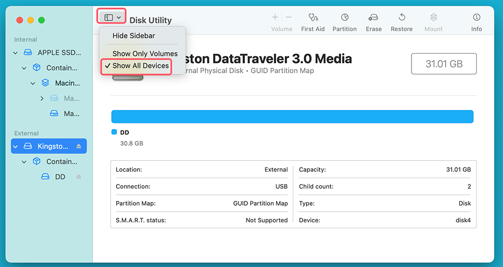 Select the USB Drive