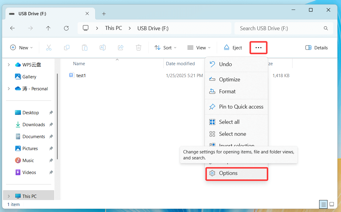 Click ... on the far-right of the View tab then choose Options