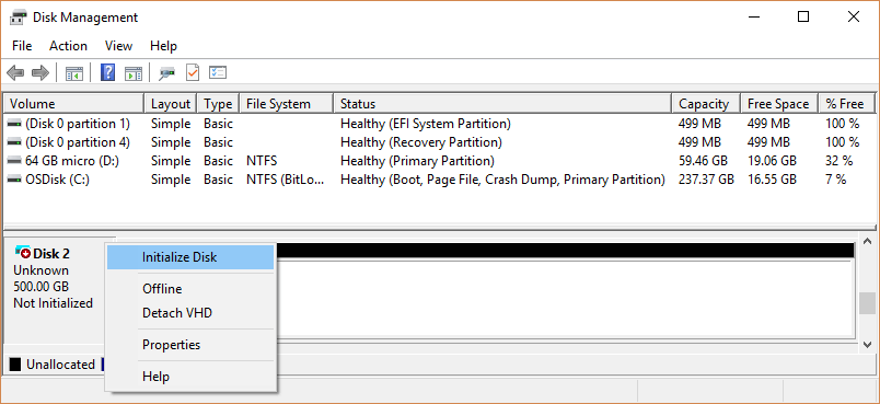 Initialize the Drive