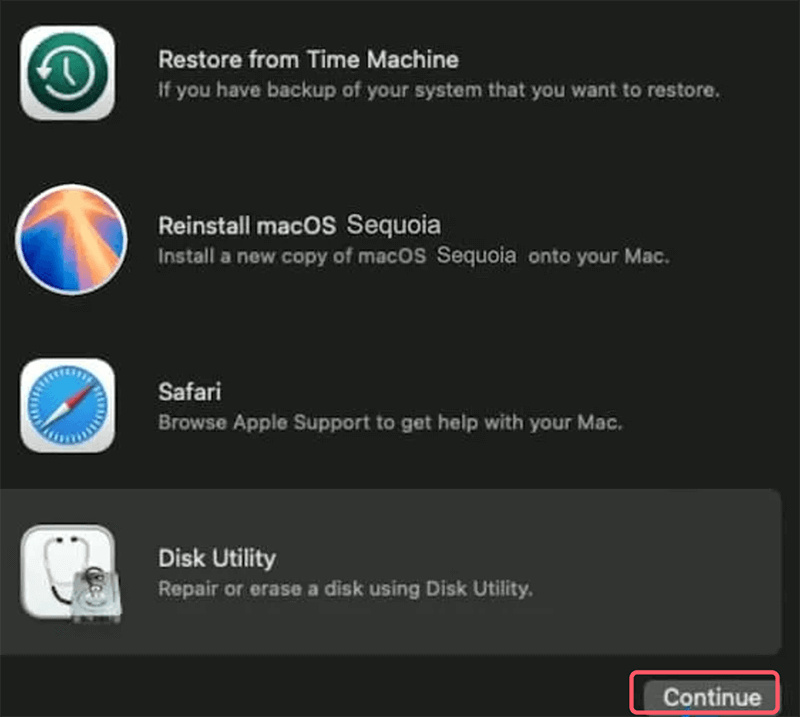 Select Disk Utility