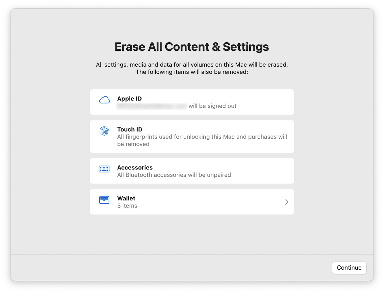 factory reset Mac mini