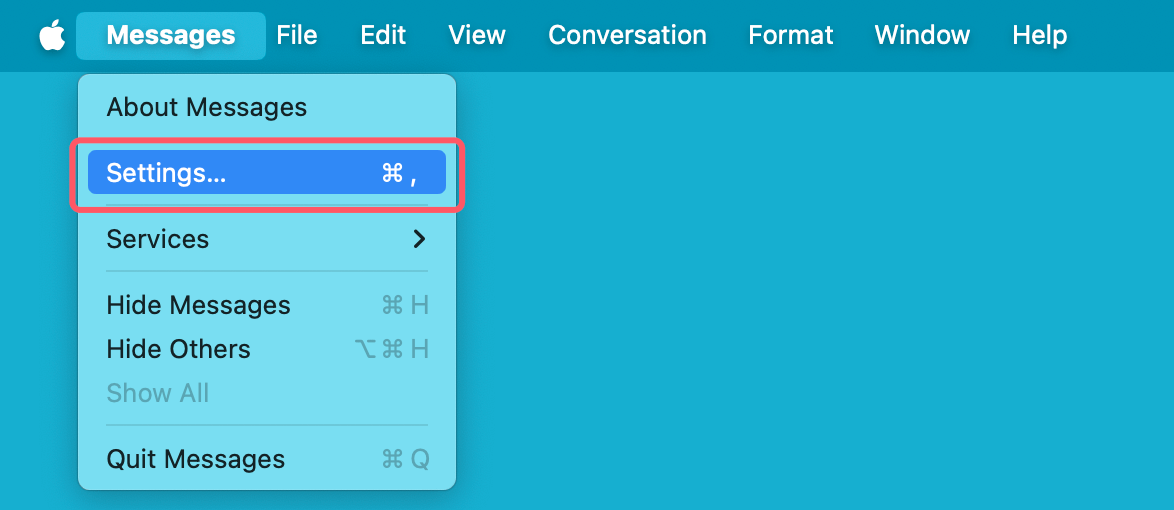 Sign out of Messages