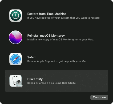 choose Disk Utility