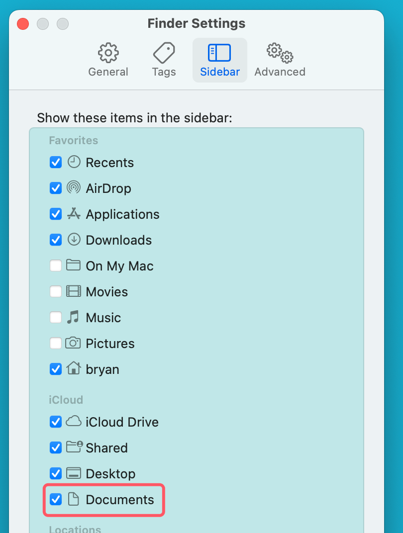 Open Finder Settings