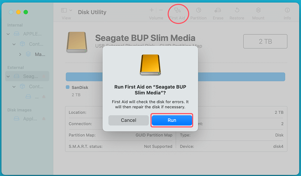 Click Run to start the repair process