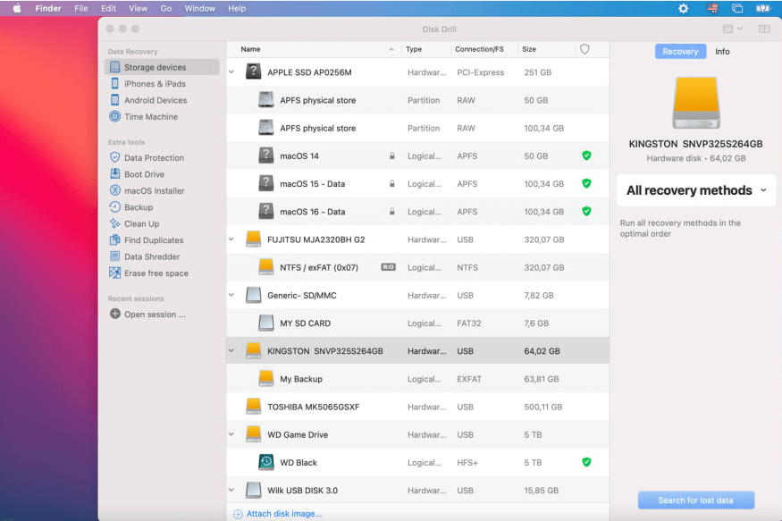 Disk Drill data recovery for Mac