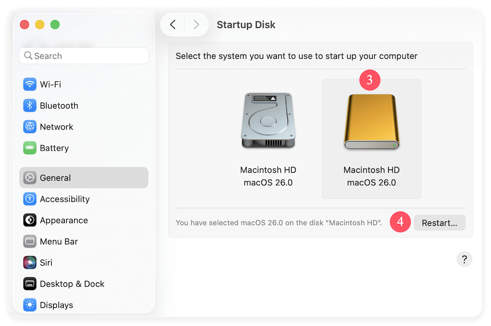 create backups for Mac startup disk