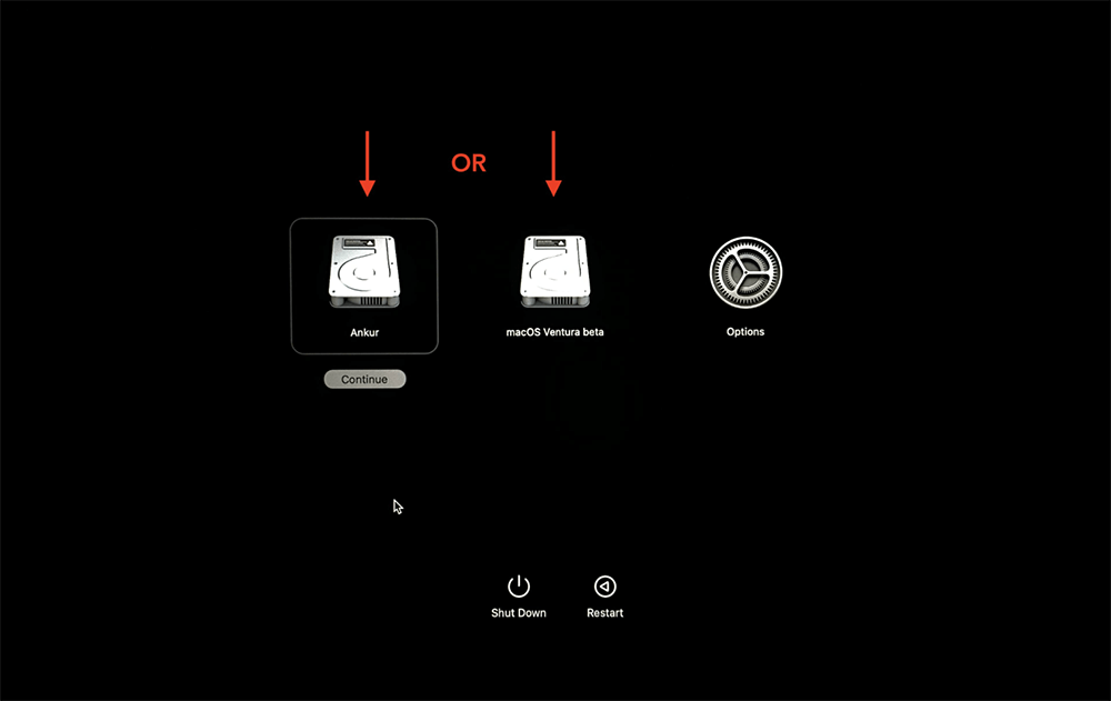 Select the Bootable Clone