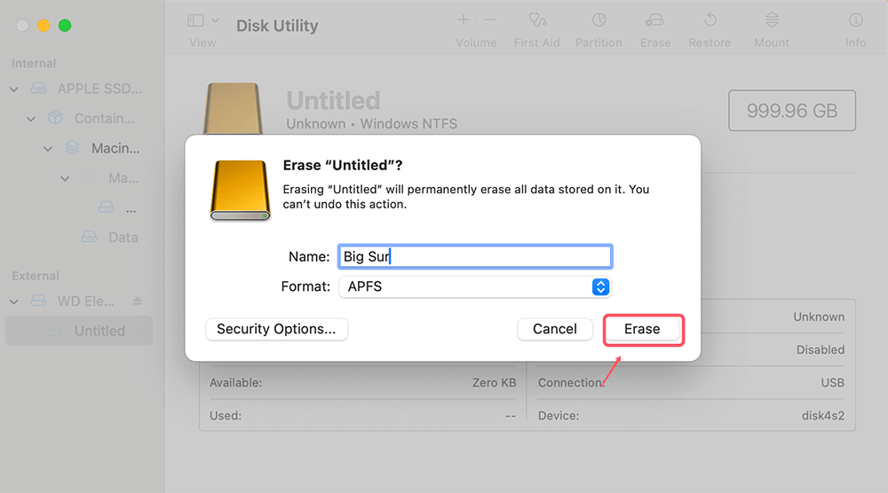 Prepare the External Drive