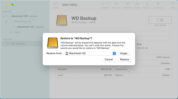 clone hard drive on macOS Sonoma