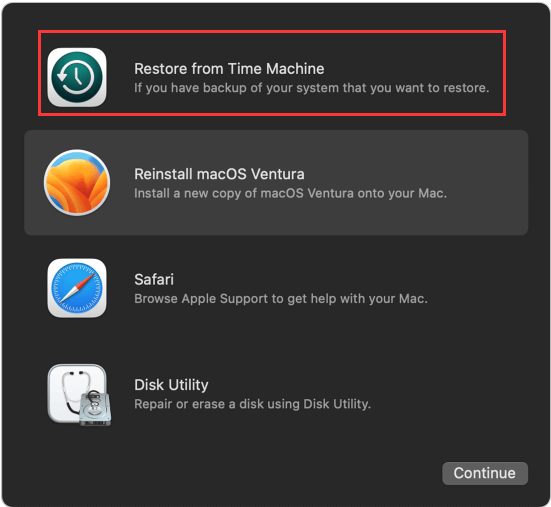 move data to a new Mac using Time Machine