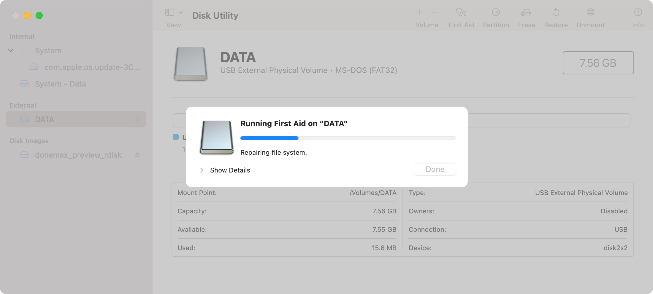 mac usb drive not showing up in disk utility