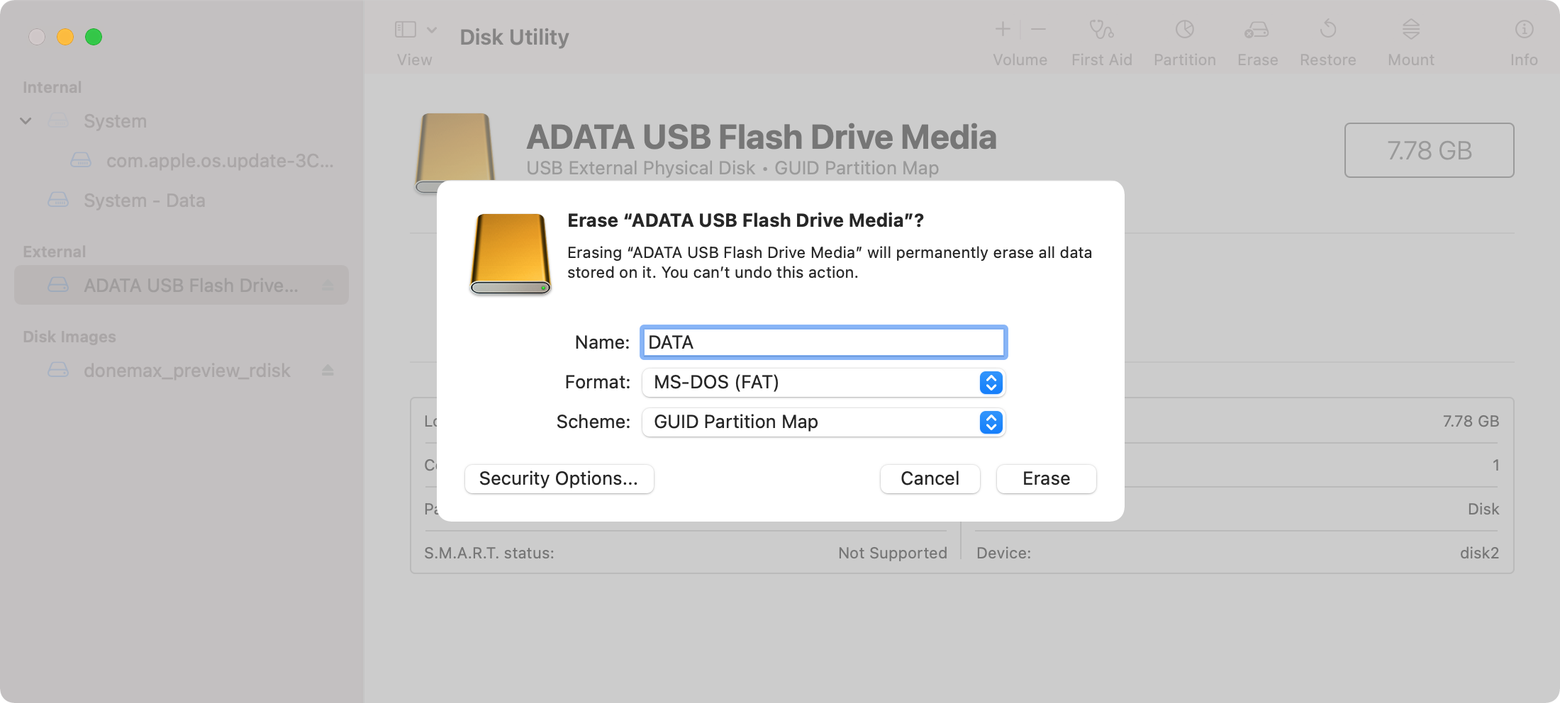 volume could not be unmounted mac flash drive