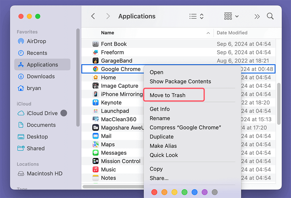 Delete Unused Applications