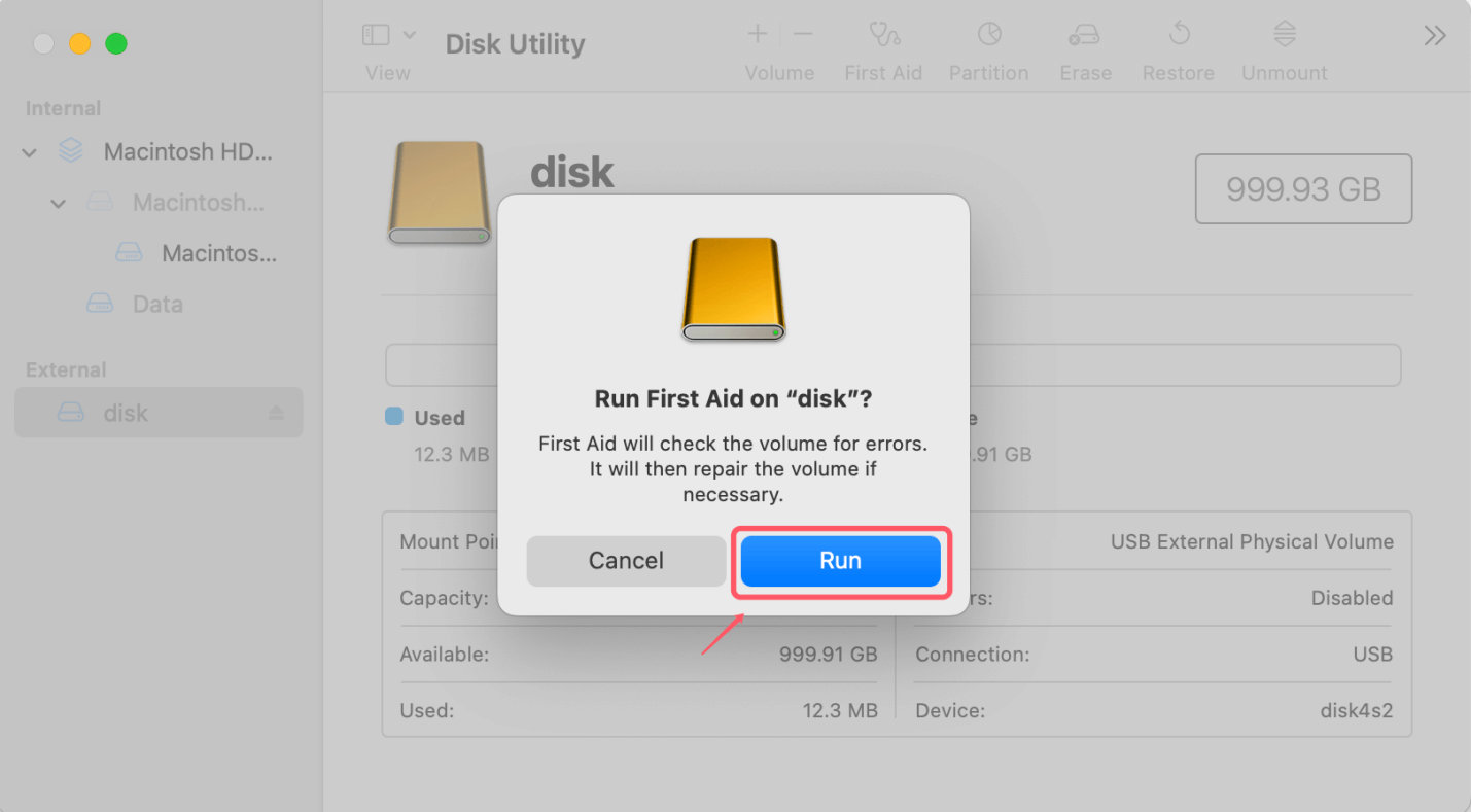 start fixing your disk again