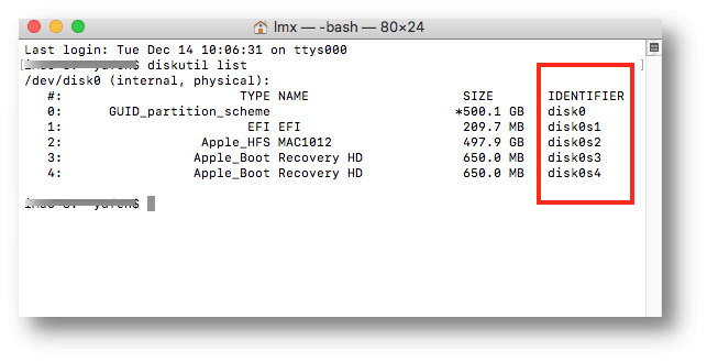 Write down the name of the external hard drive