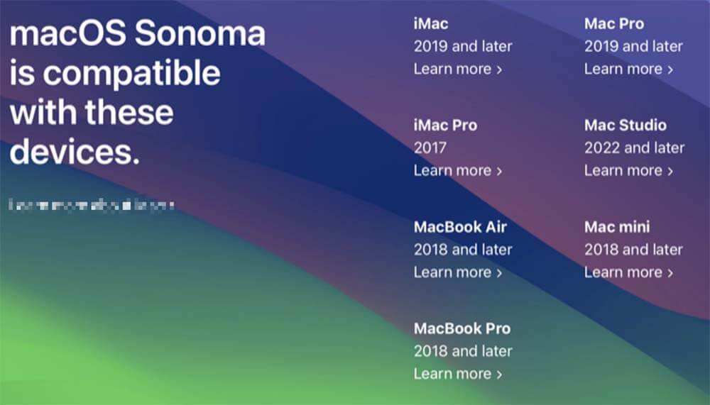 Check to see if macOS Sonoma works with it