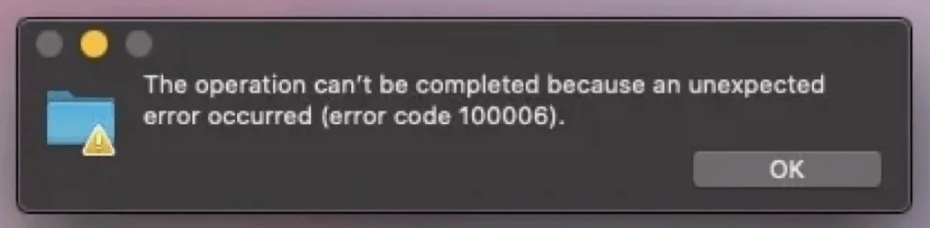 fix Error Code 100006 on Mac