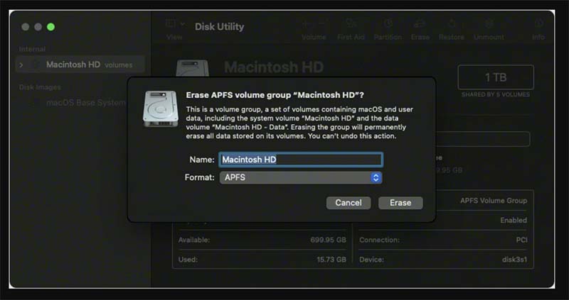 Erase the Disk Using Disk Utility
