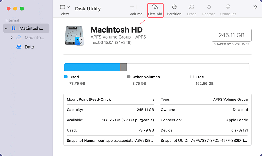 Check Disk and Repair Permissions