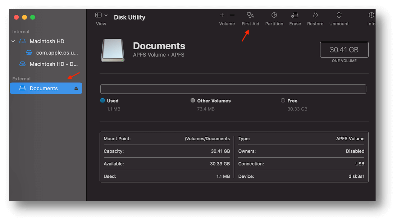 press the First Aid button