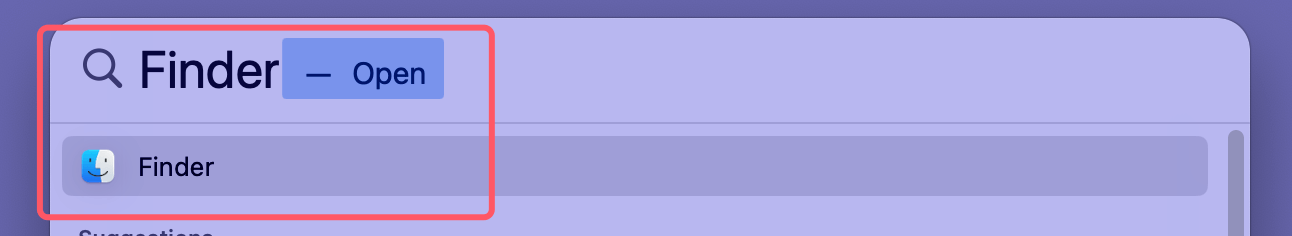 Open Finder From Spotlight Search