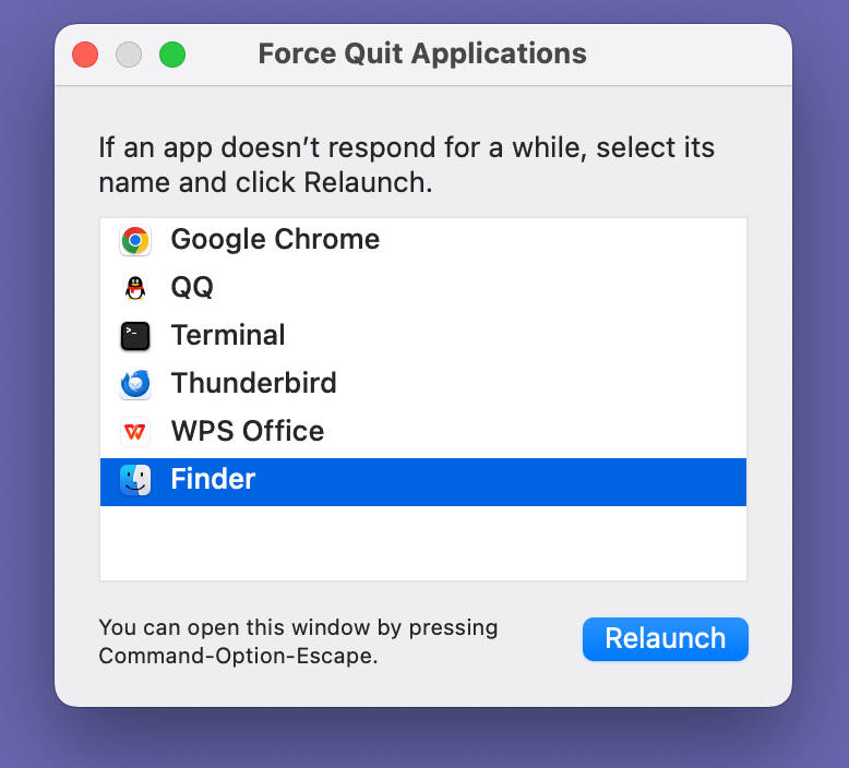 Finder Not Responding