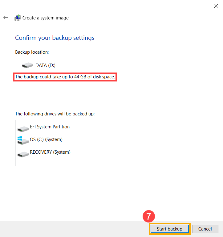 make a full backup of Windows 10 PC