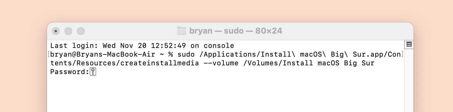 Creating a bootable USB installer for macOS Big Sur