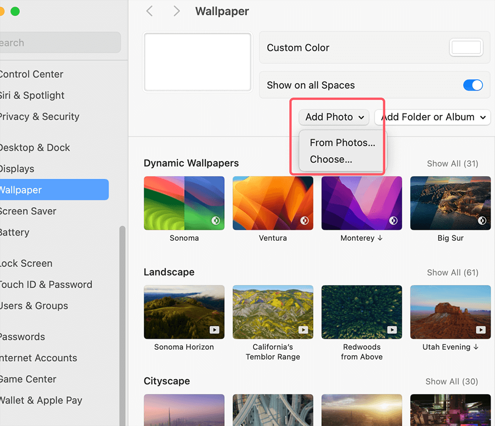 Choose A Background Desktop