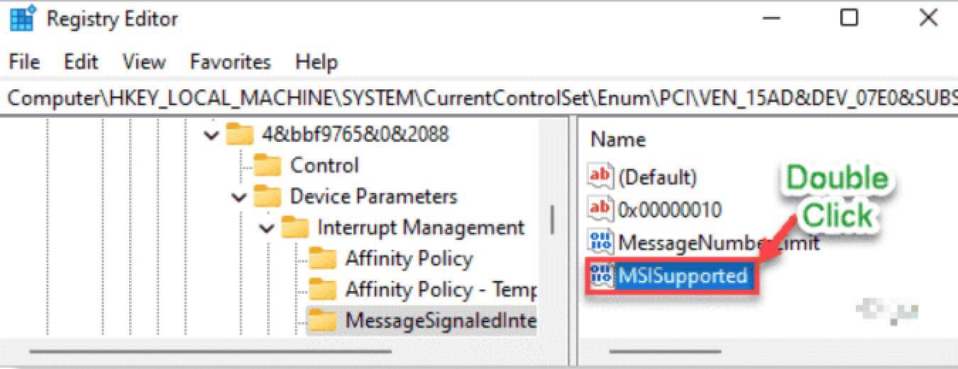 modify the registry key