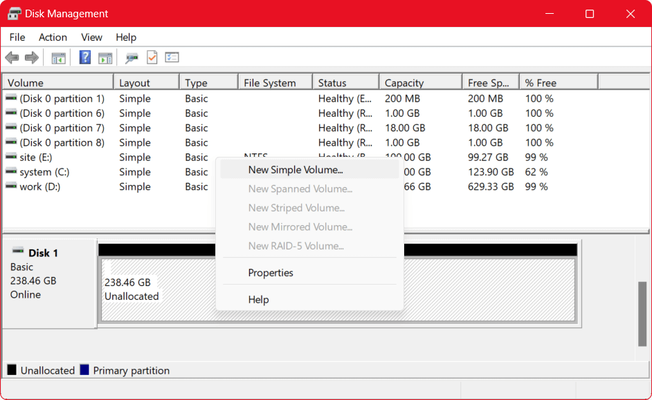 Create a New NTFS Partition