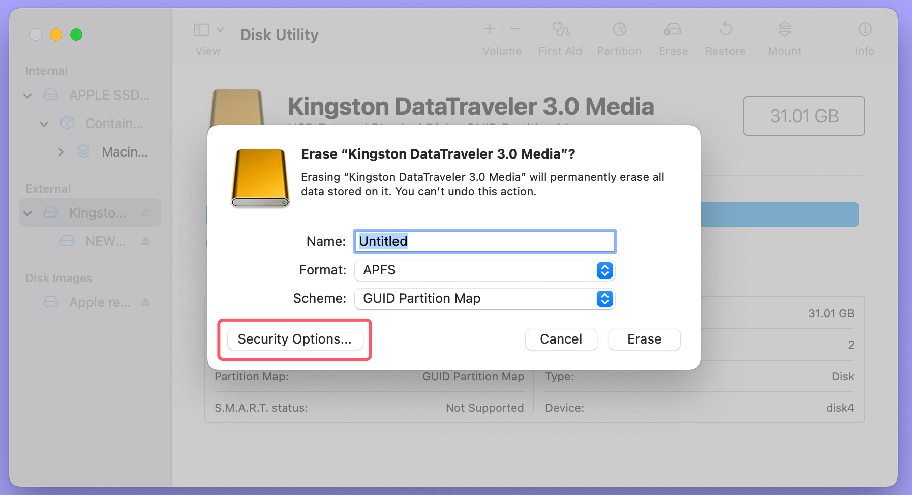 securely erase your data on macOS Monterey