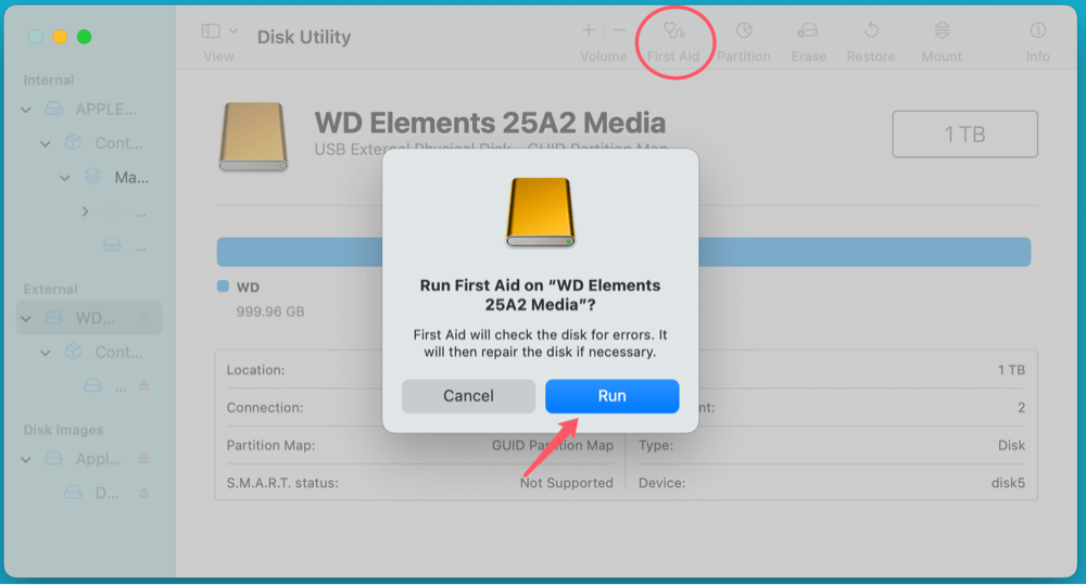 restore missing or disappeared files from an external hard drive on Mac