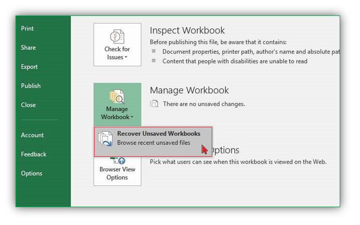 how to recover unsaved or lost Excel files