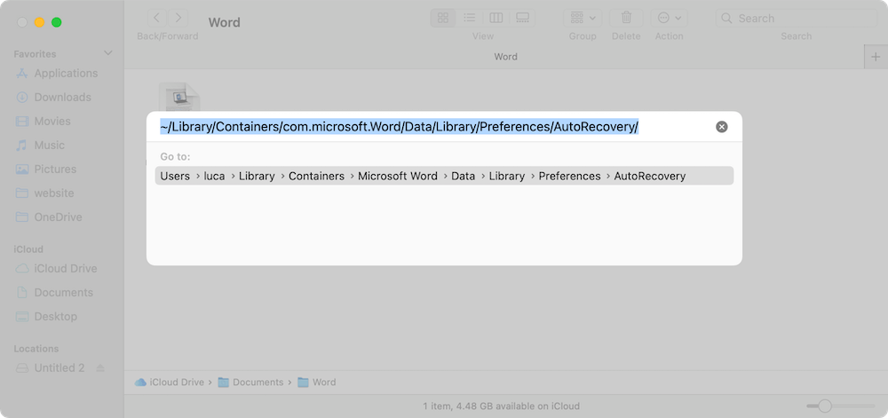recover Word temporary files on Mac