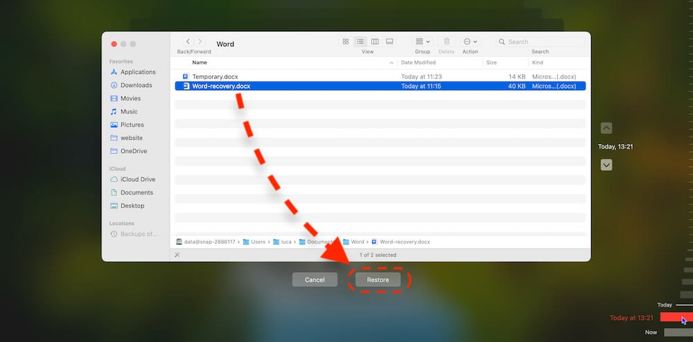 recover Word temporary files on Mac