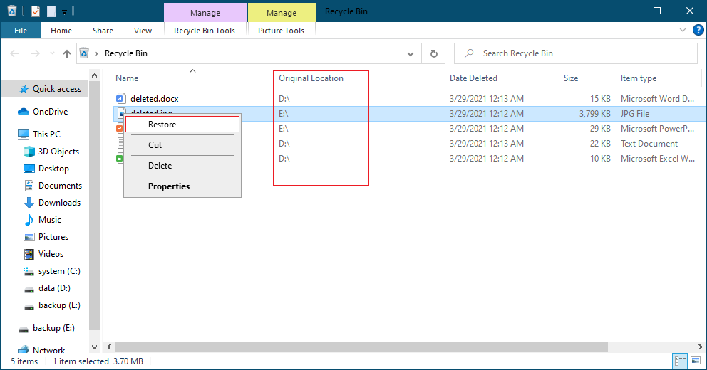 recover permanently deleted files in Windows 10
