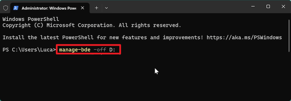how to remove BitLocker password for USB drive