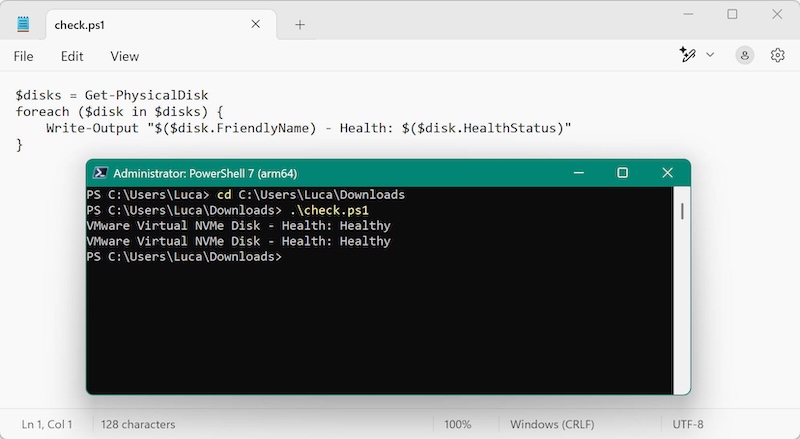 repair a disk with PowerShell