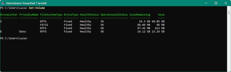 repair a disk with PowerShell