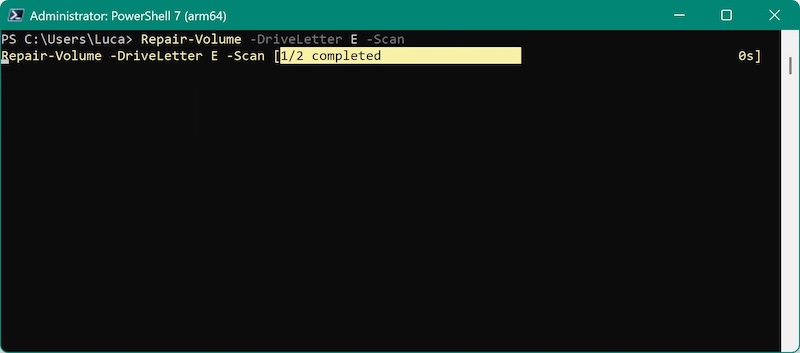 repair a disk with PowerShell