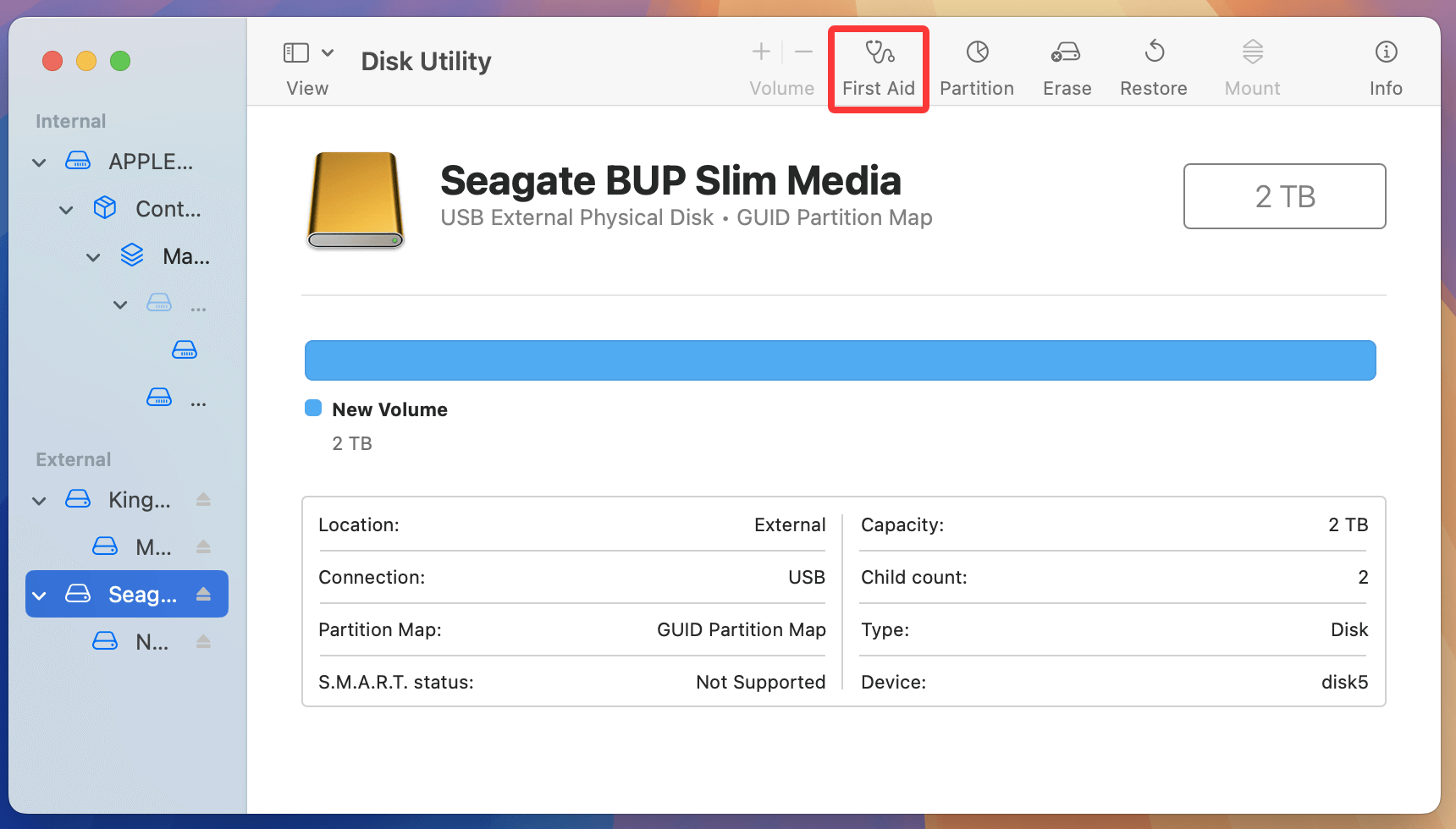 repair an external hard drive on macOS Sequoia