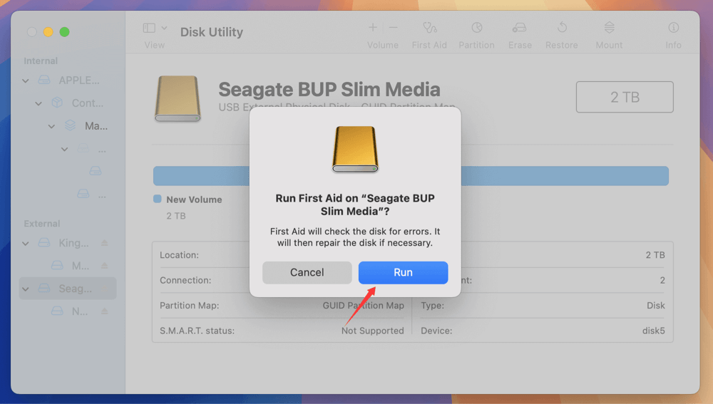 repair an external hard drive on macOS Sequoia