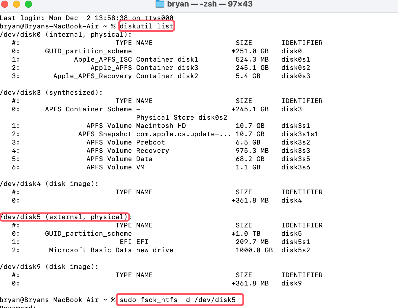 run First Aid on an NTFS drive on a Mac