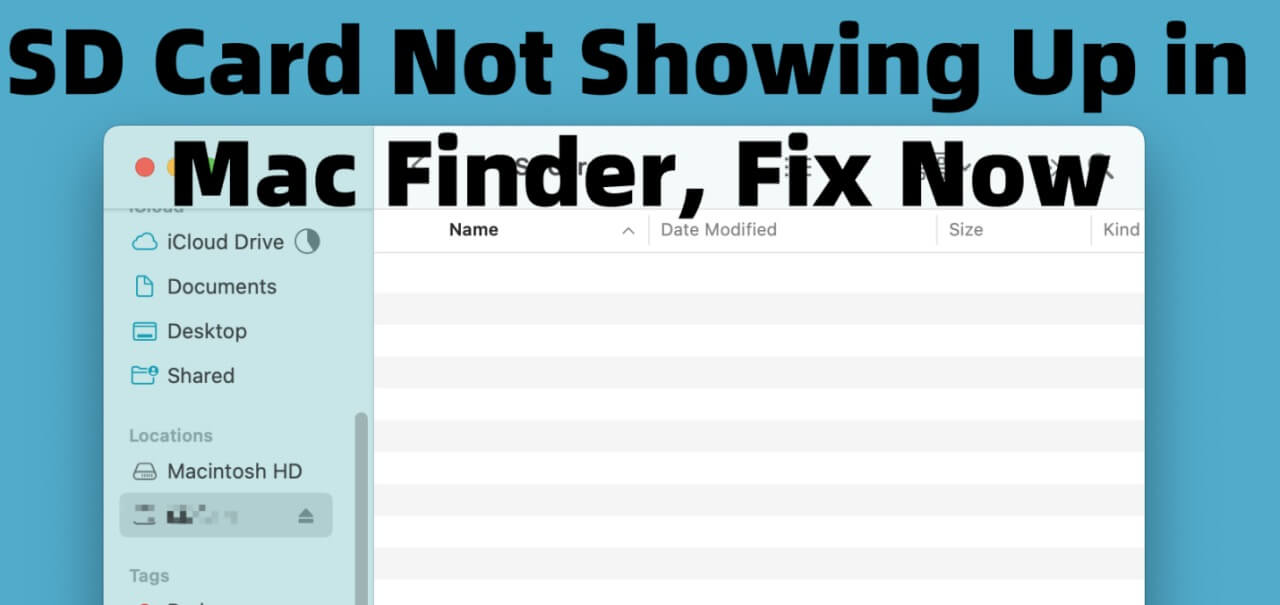 SD card isn't showing up in Mac Finder