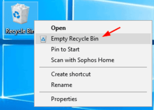 securely emptying the Recycle Bin