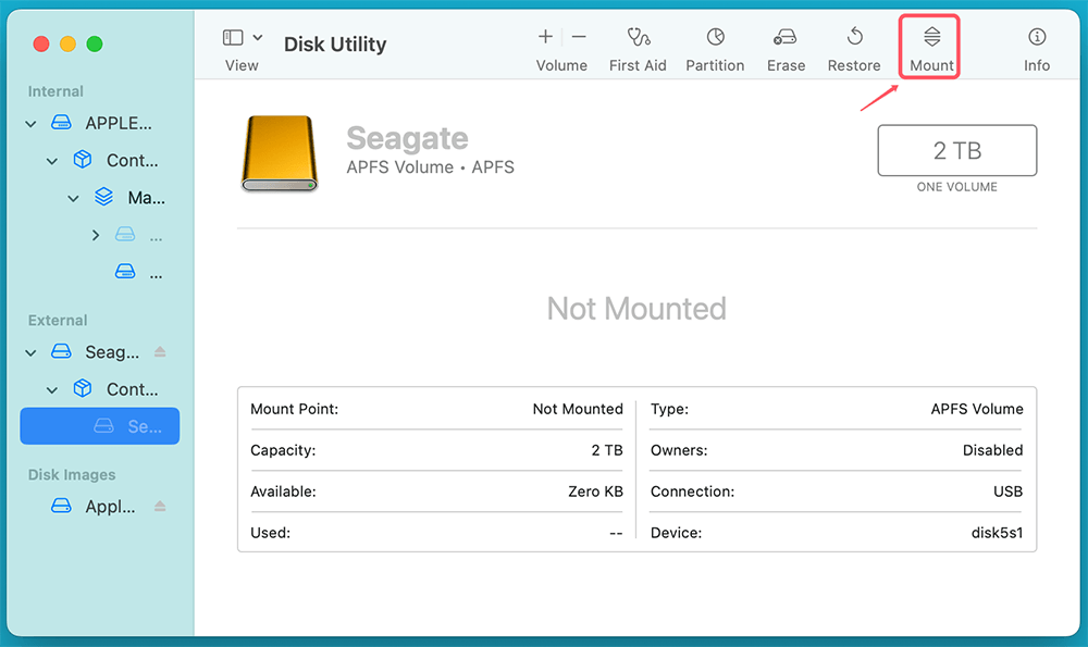 Look for your SSD in the left sidebar