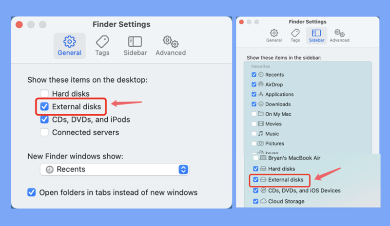 Check Finder Settings