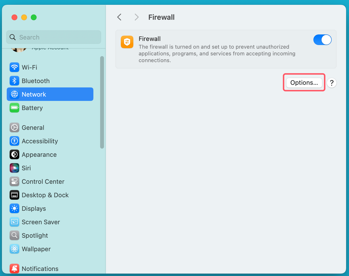 Turn On or Turn Off Mac Firewall